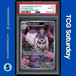 2025 POKEMON MEGA EVOLUTION #145/132 HOUNDSTONE ILLUSTRATION RARE PSA 10 - Image 1