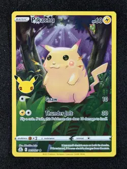 2021 Pokemon PIKACHU #005/025 Celebrations Full Art Holo Rare English (B) - Image 1