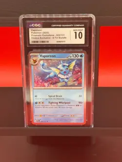 Pokemon TCG 2025 Vaporeon 022/131 CGC Gem Mint 10 Slab Prismatic - Image 1