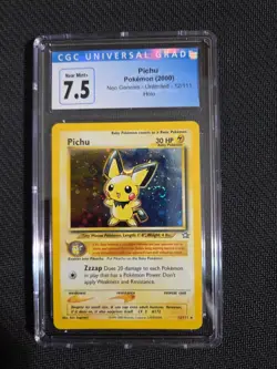 Pokemon TCG Pichu Holo Rare Neo Genesis Unlimited 12/111 CGC 7.5 Swirl - Image 1