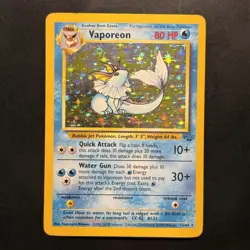 Pokemon Vintage Holo Vaporeon 12/64 Jungle WotC 1999 - Image 1