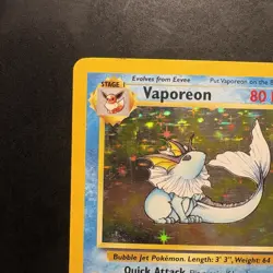 Pokemon Vintage Holo Vaporeon 12/64 Jungle WotC 1999 - Image 2