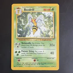 Vintage Pokemon Non Holo Rare Beedrill Base Set Tcg - Image 1