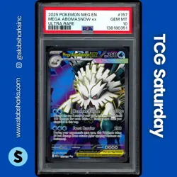 2025 POKEMON MEGA EVOLUTION #157/132 ABOMASNOW EX FULL ART ULTRA RARE PSA 10 - Image 1