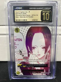 One Piece You'll Frighten Me… Alt Art OP14-118 The Azure Sea's Seven EN CGC 10 - Image 1