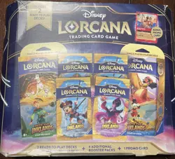 Disney Lorcana Trading Card Game 2 Decks 4 Booster Packs 1 Promo Card Damaged Bx - Image 1