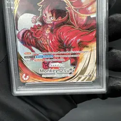 One Piece TCG Monkey D. Luffy 1st Anniversary Signed Card ST01-012 Oda PSA 10 - Image 2