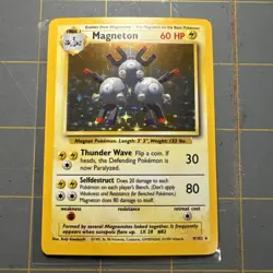 Pokemon TCG Magneton Base Set Holo Unlimited Rare Card 9/102 - Image 1