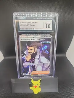 CGC 10 GEM MINT Professor Turo's Scenario 240/182 Paradox Rift Rare Pokemon Card - Image 1