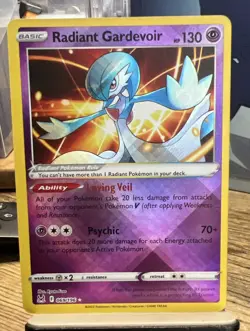 Radiant Gardevoir - Pokemon TCG Lost Origin 069/196 - NM Shiny Holo Rare Card - Image 1