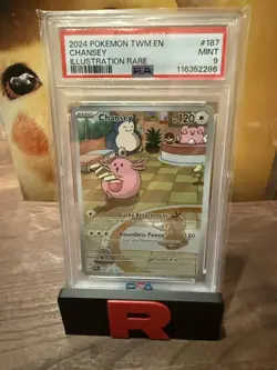 Chansey IR 187/167 Twilight Masquerade Holo Card NM Condition PSA 9 Mint - Image 1