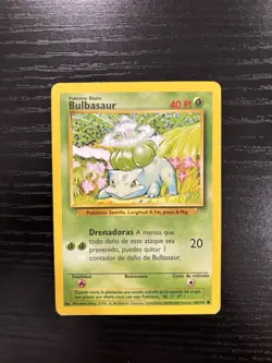 Pokemon Base Set Spanish Bulbasaur Common Regular 40 HP Card 44/102 1999 - Image 1