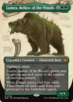 Lumra, Bellow of the Woods (0293) - Foil - Borderless Bloomburrow Magic mtg LP - Image 1