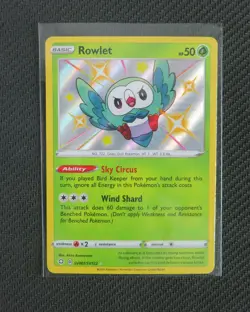 Shiny Rowlet SV001/SV122 RARE HOLO Shining Fates Pokemon Card TCG - Image 1
