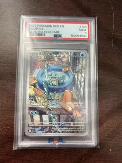Pokemon TCG Squirtle Illustration Rare Card 148/142 Stellar Crown Sv07 PSA 9 - Image 1