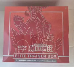 New Sealed Pokemon TCG Sword and Shield Battle Styles Elite Trainer Box ETB Red 820650808357 - Image 1