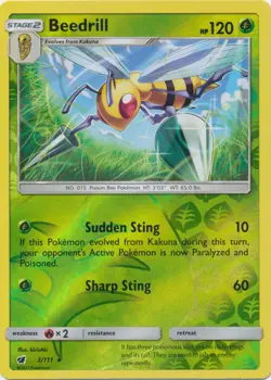 x1 Beedrill - 3/111 - Rare - Reverse Holo Pokemon SM4 Crimson Invasion M/NM - Image 1