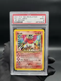 2001 Pokemon Ho-oh Neo Revelation 1st edition Holo 7/64 PSA 9 MINT - Image 1