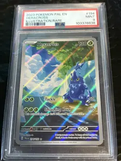 Heracross 194/193 Illustration Rare Pokemon Paldea Evolved PSA 9 - Image 1