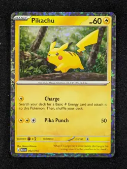 2025 Pokemon PIKACHU #002/015 McDonald's Collection Confetti Holo English - Image 1