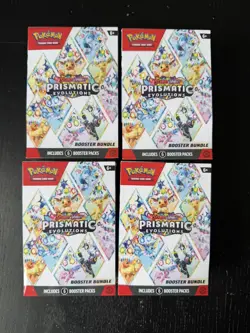 Pokemon TCG Scarlet & Violet Prismatic Evolutions Booster Bundle New + Sealed X4 - Image 1