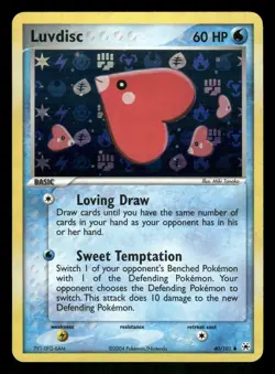 Pokemon Luvdisc Uncommon Hidden Legends 40/101 LP Reverse Holofoil - Image 1