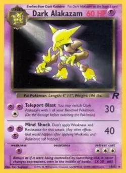 Heavily Played Dark Alakazam - 18/82 - Rare - Unlimited Edition Pokemon Team Roc - Image 1