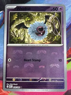 Pokemon TCG White Flare Woobat Masterball Reverse Holo Card 036/086 - Image 1