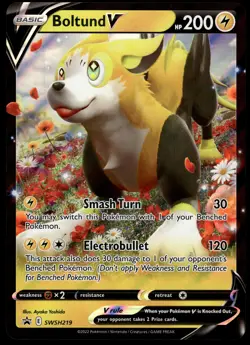Boltund V SWSH219 JUMBO OVERSIZED Black Star Promo Pokemon Card - Image 1