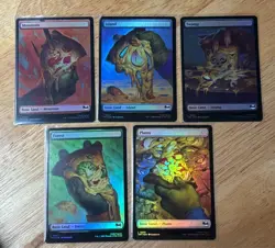Magic the Gathering - Set of FOIL Pizza Lands - #0253 - 0257 - TMNT - NM/M - Image 1