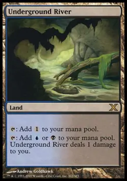 Underground River -Foil Heavy Play MTG 10th Edition - Image 1