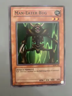 Yu-Gi-Oh! TCG Man-Eater Bug LOB-108 Unlimited Edition Super Rare NM - Image 1