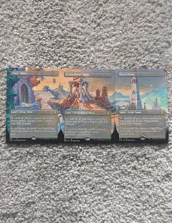 Urza's Set Tower Mine Power Plant REGULAR Borderless Double Masters Set of all 3 - Image 1