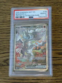 Pokemon Reshiram ex #166 White Flare Special Illustration Rare PSA 10 - Image 1