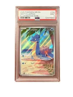 2025 POKEMON DRI EN-DESTINED RIVALS ILLUSTRATION RARE #194 MISTY'S LAPRAS PSA 9 - Image 1