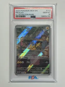 2023 POKEMON MEW EN-151 ILLUSTRATION RARE #173 PIKACHU PSA 10 - Image 1