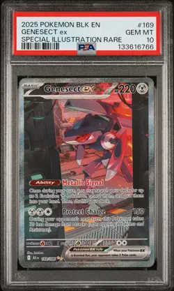 2025 POKEMON BLK EN-BLACK BOLT SPECIAL ILLUSTRATION RARE #169 GENESECT EX PSA 10 - Image 1