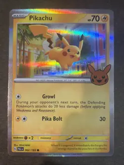 Pikachu 062/193 Holo SV: Paldea Evolved Rare Stamped Trick or Trade Pokemon LP - Image 1