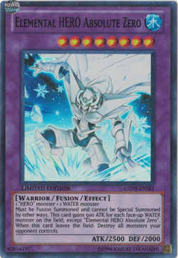 Yu-Gi-Oh! Elemental HERO Absolute Zero (NM) Limited Ed Super Rare GENF-ENSE1 - Image 1