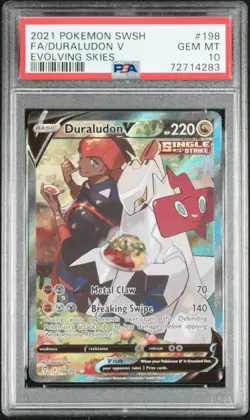 2021 Pokemon Duraludon V #198 Evolving Skies Full Alt Art PSA 10 Gem Mint - Image 1