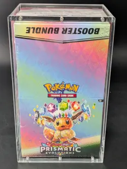 Pokemon SV8.5 Prismatic Evolutions Sealed Booster Bundle Display W/Acrylic Case - Image 1