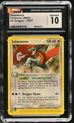 CGC 10 GEM MINT Salamence 2003 EX Dragon 19/97 Pokemon Card - Image 1