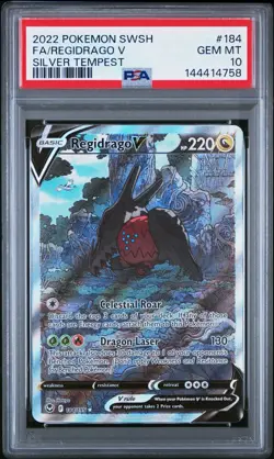 2022 Pokemon Silver Tempest Regidrago V #184 Full Alt Art PSA 10 Gem Mint - Image 1