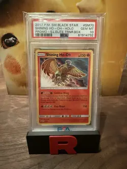 2017 Pokemon TCG Shining Legends Black Star Promo SM70 Shining Ho-Oh Holo PSA 10 - Image 1