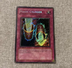 Yugioh Magic Cylinder LON-104 1st Edition Secret Rare Holo Bleed Konami 2003 NM - Image 1