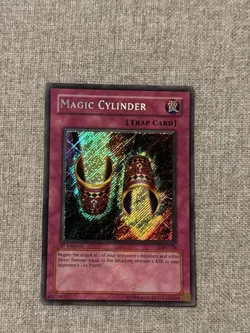 Yugioh Magic Cylinder LON-104 1st Edition Secret Rare Holo Bleed Konami 2003 NM - Image 2