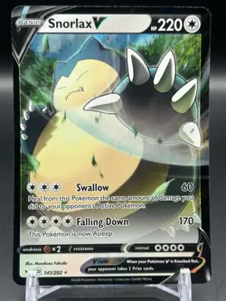 Snorlax V 141/202 Ultra Rare SWSH01: Sword & Shield Base Set Pokemon Card NM/M - Image 1