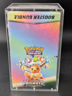Pokemon SV8.5 Prismatic Evolutions Sealed Booster Bundle Display W/Acrylic Case - Image 1