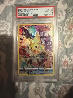 Pokemon Pikachu Crown Zenith 160/159 Secret Rare Full Art Holo PSA 10 - Image 1