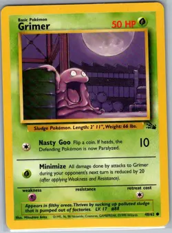Grimer 48/62 Non Holo Fossil - Pokemon Card - NM - Image 1